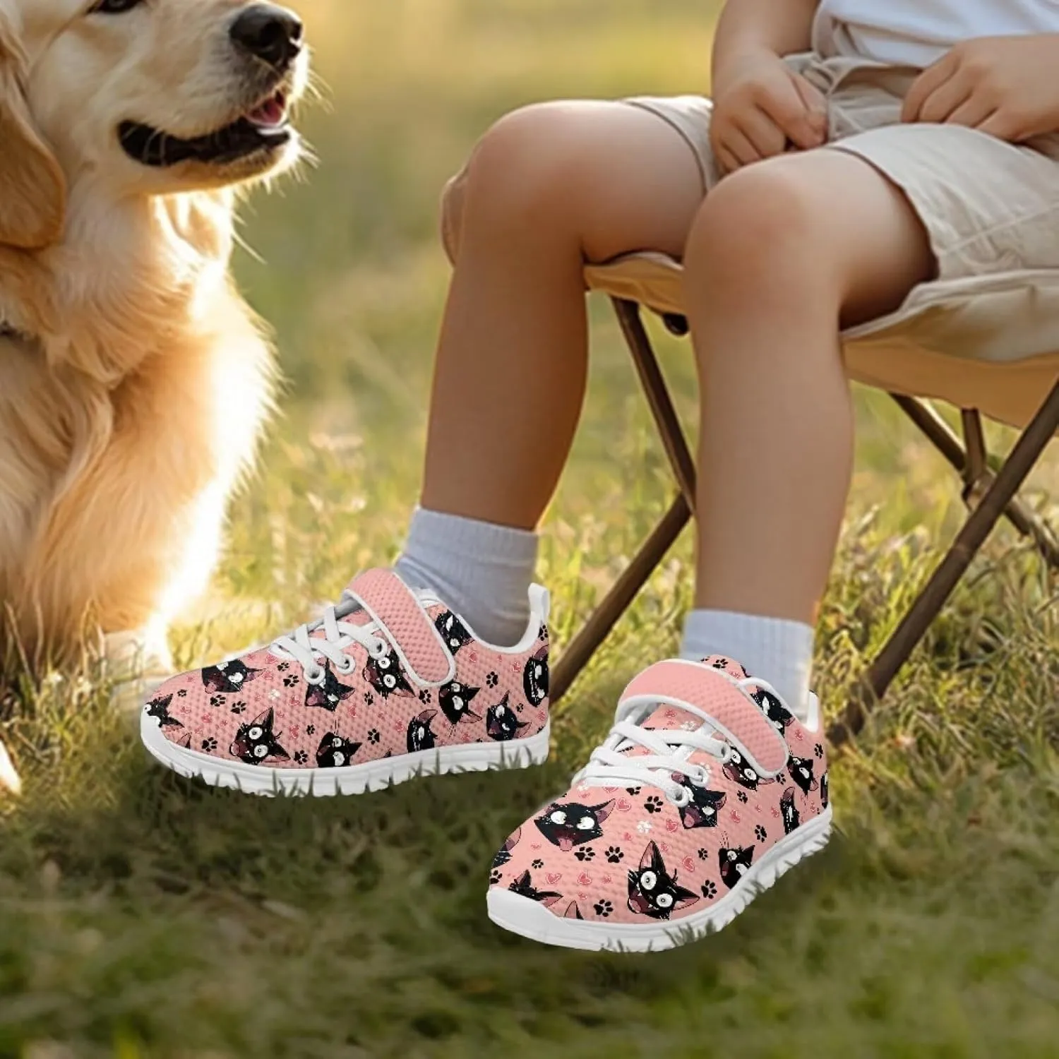 Kids Slip On Sneakers for Girls Soft Lightweight Athletic Tennis Shoes