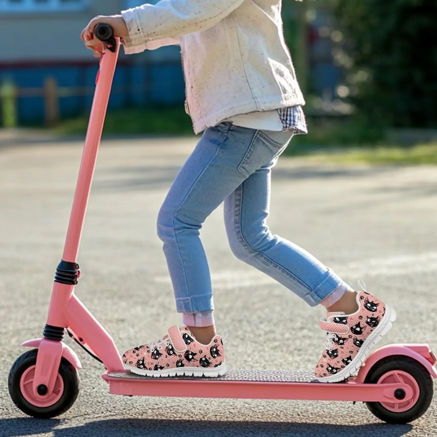 Kids Slip On Sneakers for Girls Soft Lightweight Athletic Tennis Shoes