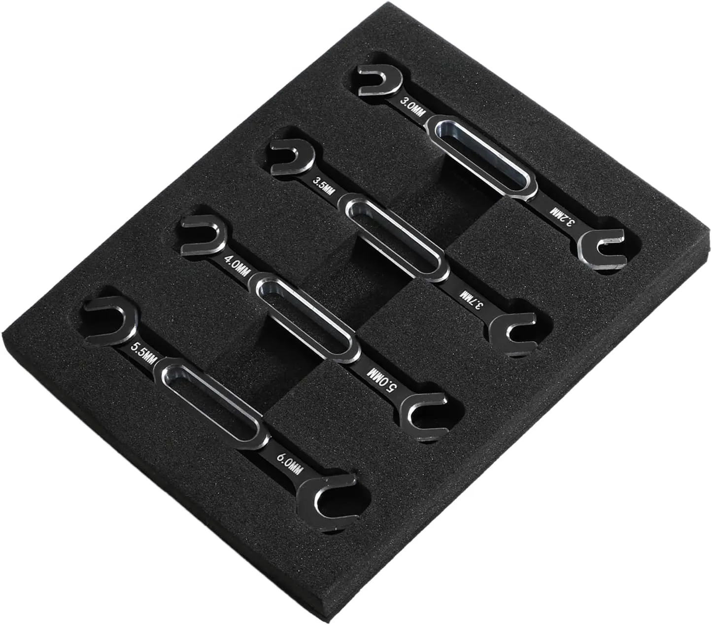 kingsea RC Car Wrench Aluminum Alloy Turnbuckle Nut Ball Joint Remover 3.0/3.2/3.5/3.7/4.0/5.0/5.5/6.0mm Universal Repair Tool Compatible with RC Car Boat RC Drone, Black