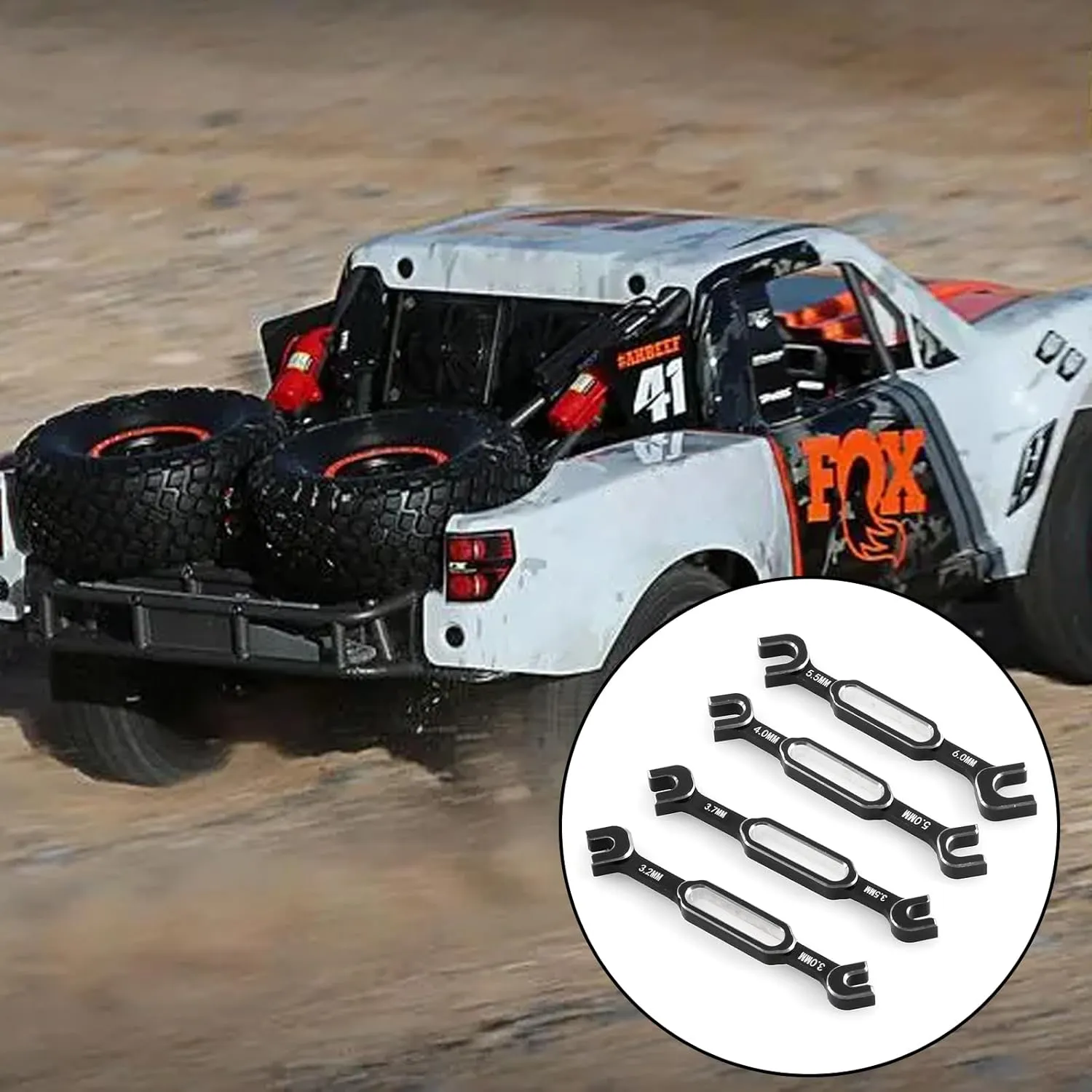kingsea RC Car Wrench Aluminum Alloy Turnbuckle Nut Ball Joint Remover 3.0/3.2/3.5/3.7/4.0/5.0/5.5/6.0mm Universal Repair Tool Compatible with RC Car Boat RC Drone, Black