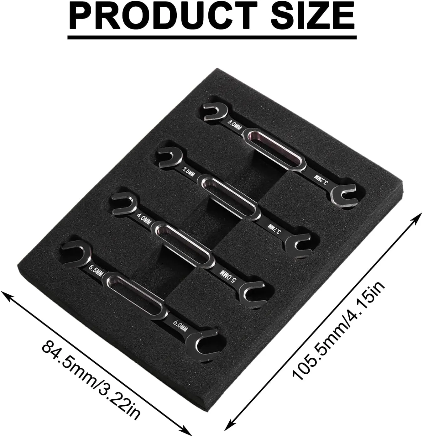 kingsea RC Car Wrench Aluminum Alloy Turnbuckle Nut Ball Joint Remover 3.0/3.2/3.5/3.7/4.0/5.0/5.5/6.0mm Universal Repair Tool Compatible with RC Car Boat RC Drone, Black