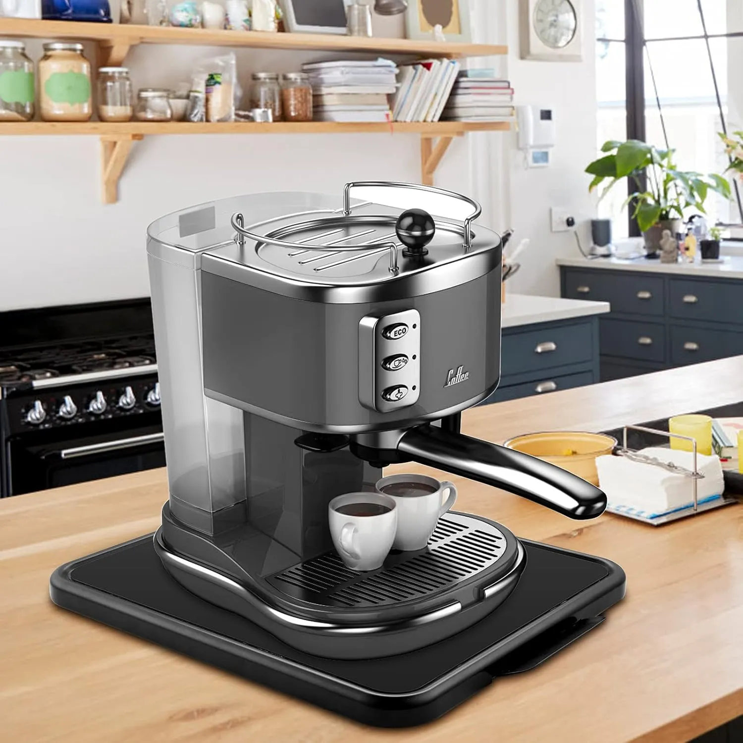 Kitchen Appliance Sliding Tray,Coffee Maker Rolling Tray Sliding Tray for Kitchenaid Mixer Under Cabinet Appliance Organizer Toaster Blender Air Fryer Storage Moving Slider (Steel, 11.7" Wx 13.8"D)