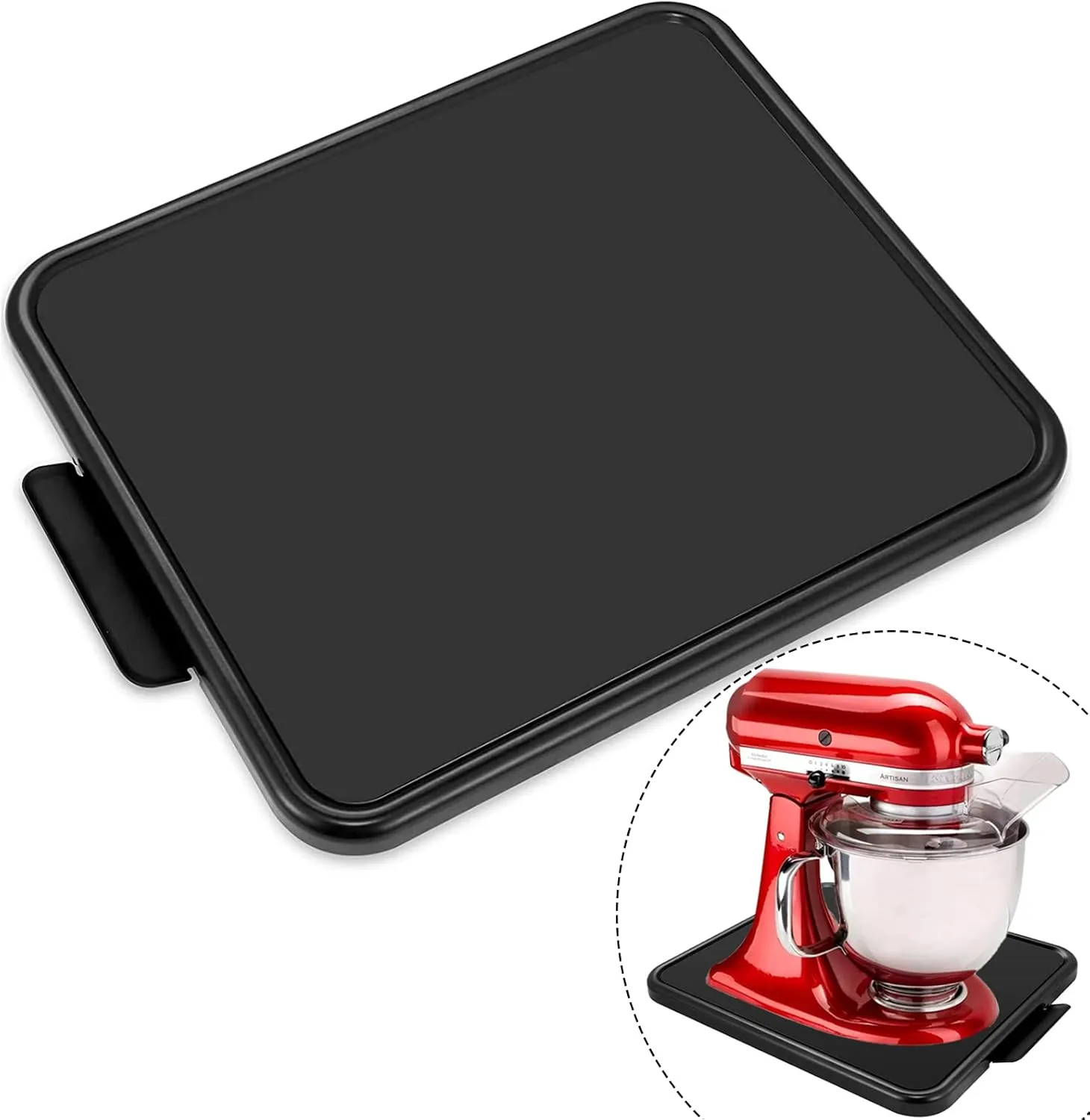 Kitchen Appliance Sliding Tray,Coffee Maker Rolling Tray Sliding Tray for Kitchenaid Mixer Under Cabinet Appliance Organizer Toaster Blender Air Fryer Storage Moving Slider (Steel, 11.7" Wx 13.8"D)