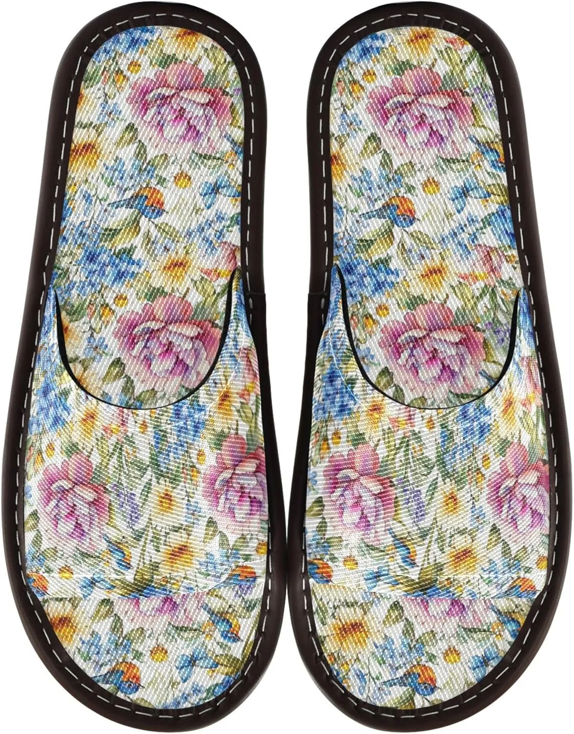 KLL Shower House Slippers Indoor Outdoor Portable Soft Slip on Home Shoes for Guest, Hotel, Travel, Airplane