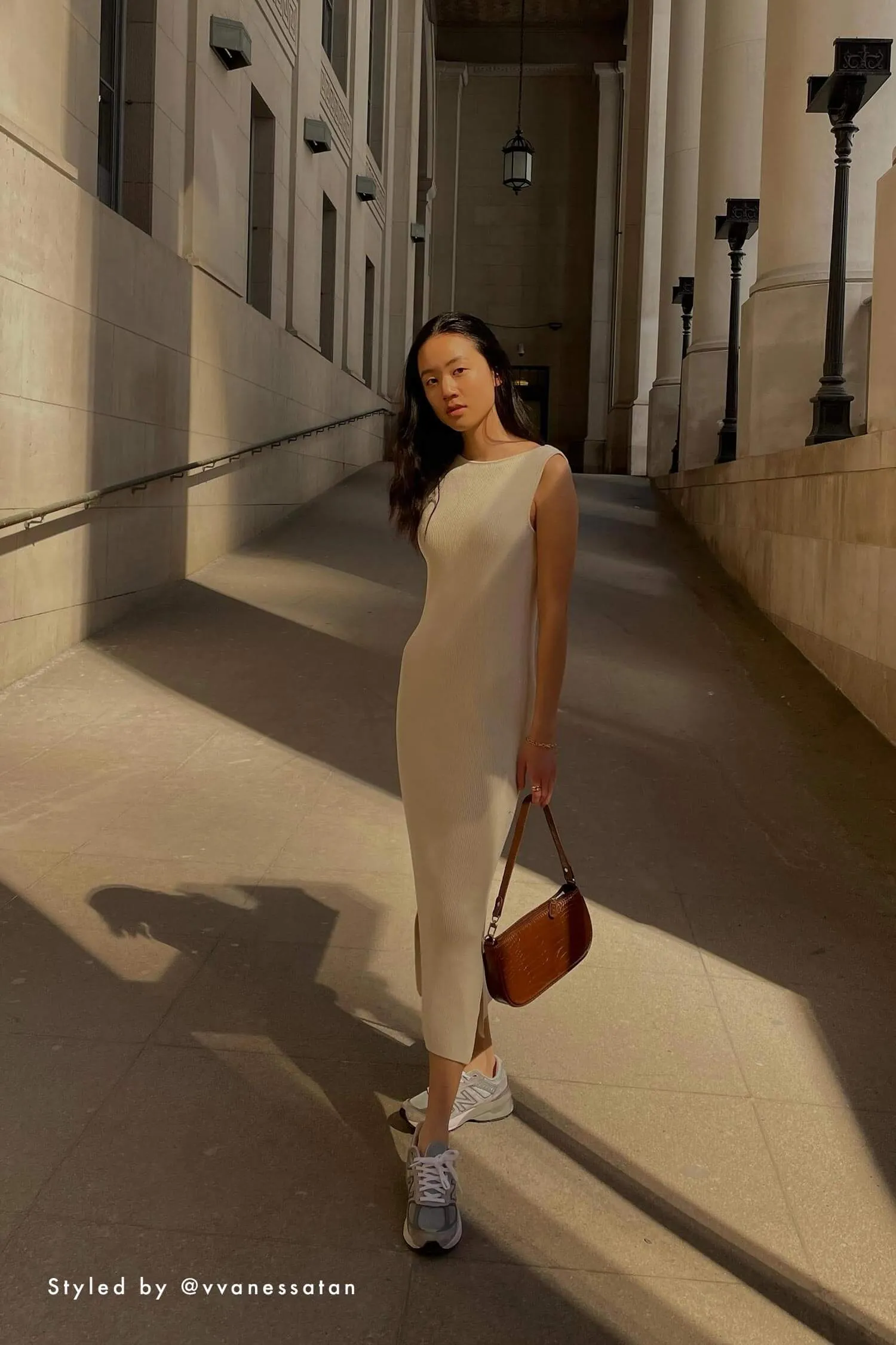 Knitted boat neck dress