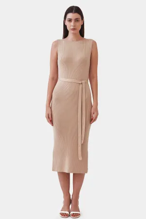 Knitted boat neck dress