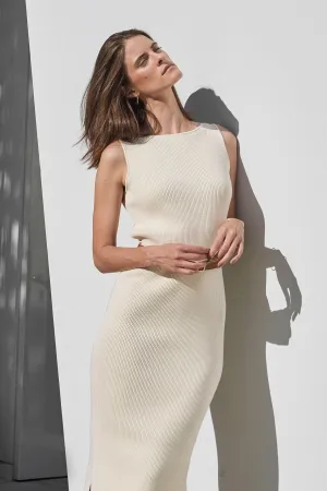 Knitted boat neck dress