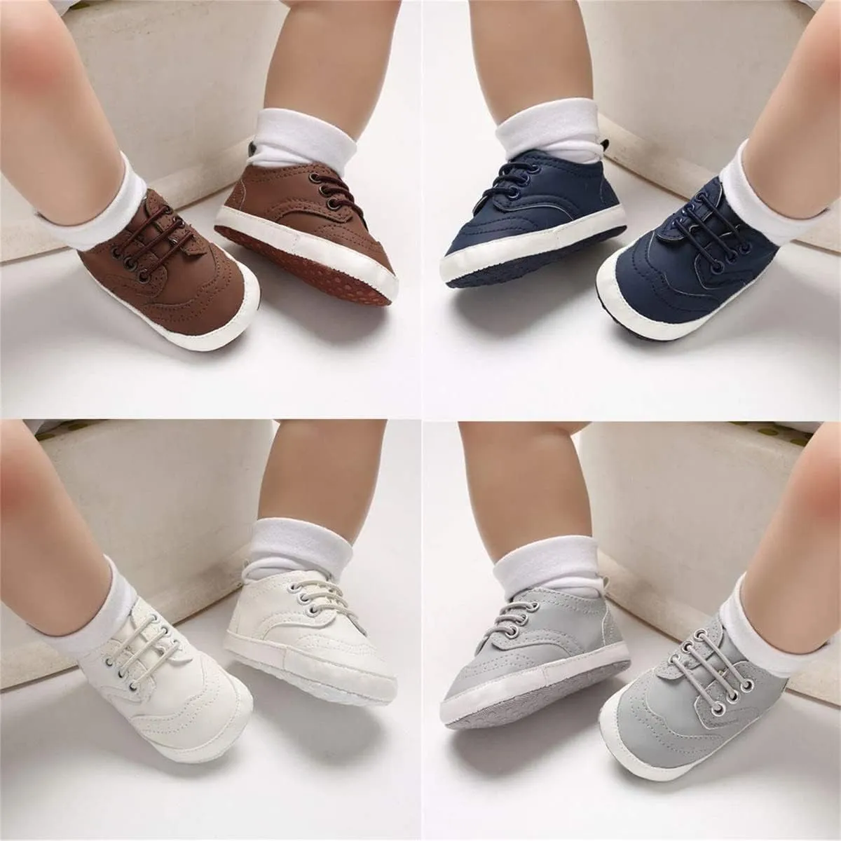 LAFEGEN Baby Boys Girls Classic PU Leather Loafers Soft Sole Oxford Dress Shoes First Walking Flat Moccasins Casual Sneaker