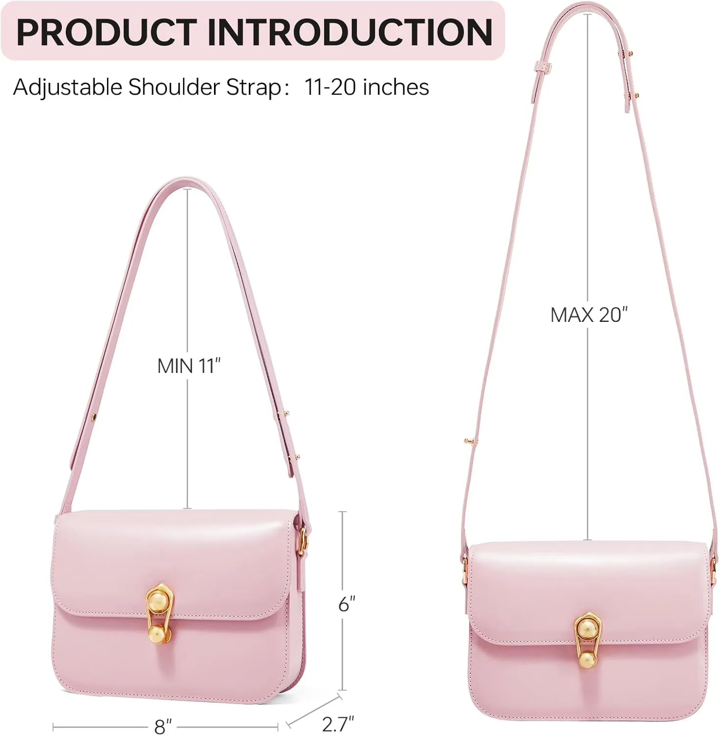 LA'FESTIN Leather Purse Small Bags For Women: Black Shoulder Handbags Crossbody Bag