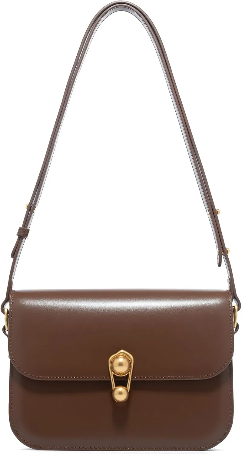 LA'FESTIN Leather Purse Small Bags For Women: Black Shoulder Handbags Crossbody Bag