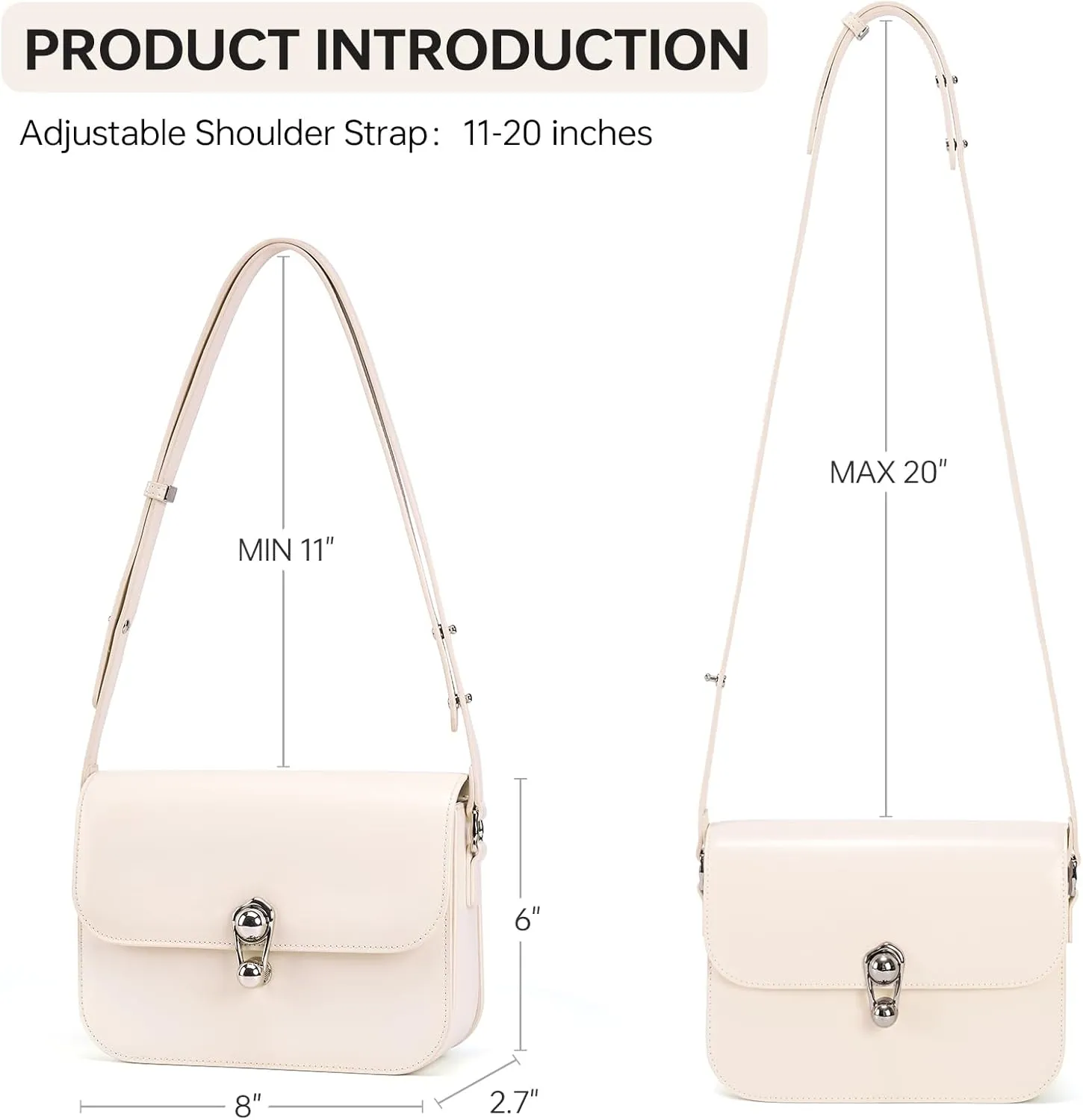 LA'FESTIN Leather Purse Small Bags For Women: Black Shoulder Handbags Crossbody Bag