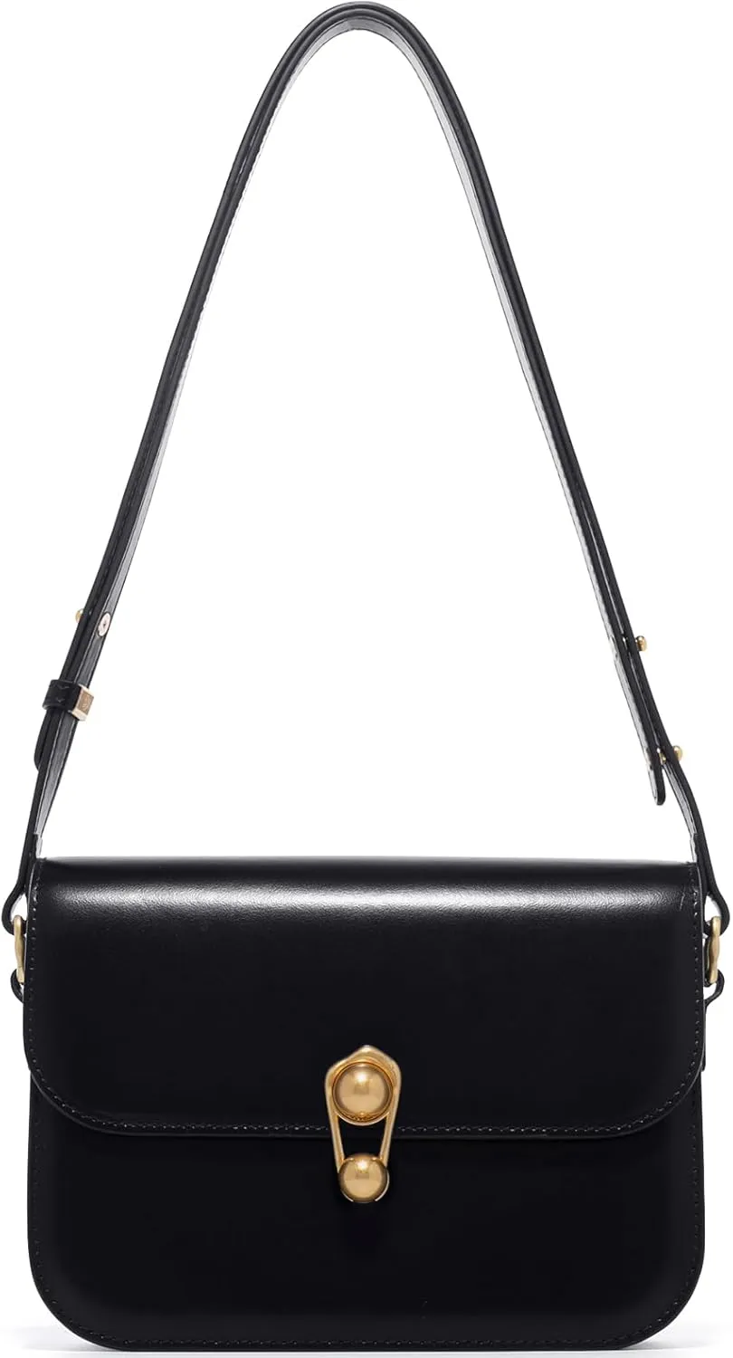LA'FESTIN Leather Purse Small Bags For Women: Black Shoulder Handbags Crossbody Bag