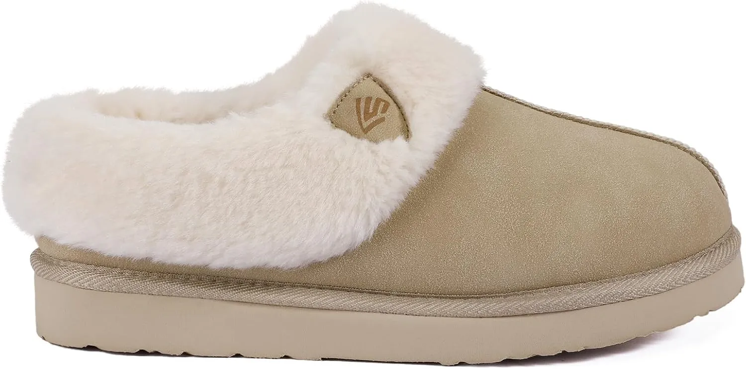 LazyStep Women's Fuzzy Closed Back Slippers, Slip on Indoor and Outdoor Warm House Shoes