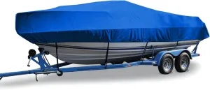 LDIW Waterproof Boat Cover 420D Trailerable Boat Cover UV Protection Dust-Proof Cover Fit for V-Hull, Tri-Hull, Bass, Fishing Boat, Runabout, Fish & Ski Boat,Blue,11~13FT: 420x270cm