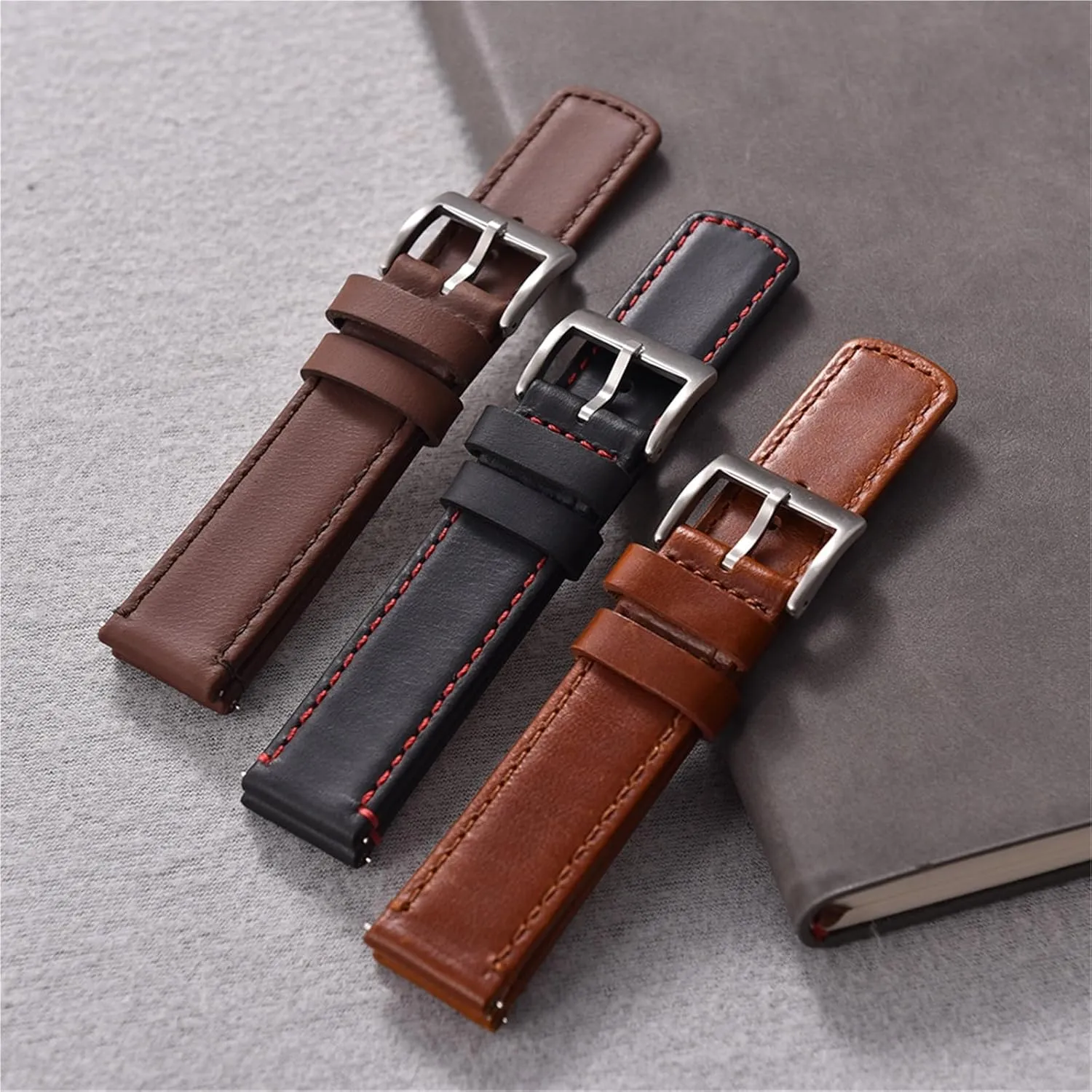 Leather Watch Strap 20mm 22mm Quick Release Watch Band Retro Style Design Men Women Bracelet Wristband