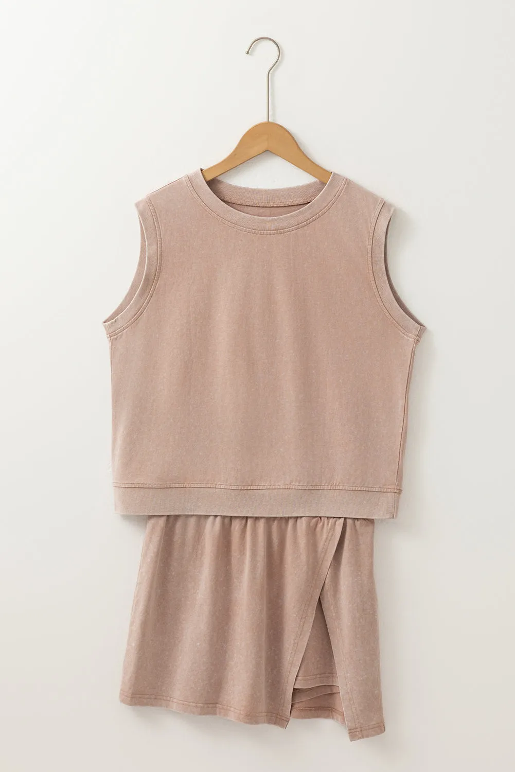 Legend Neutrals Everyday Set – Cotton Tank & Split Skirt | Sneaker Match for Jordan 1 Mid SE “Legend Light Brown”