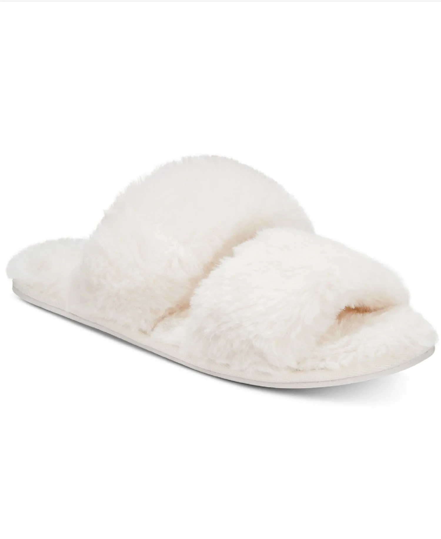 Lemon Women's Two-Strap Soft Memory Foam Slippers, White, SM (5/6)
