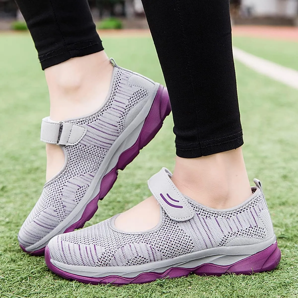 LIBINXIF Women's Walking Shoes Sock Sneakers Slip on Mesh Air Cushion Comfortable Wedge Easy Shoes Platform Loafers