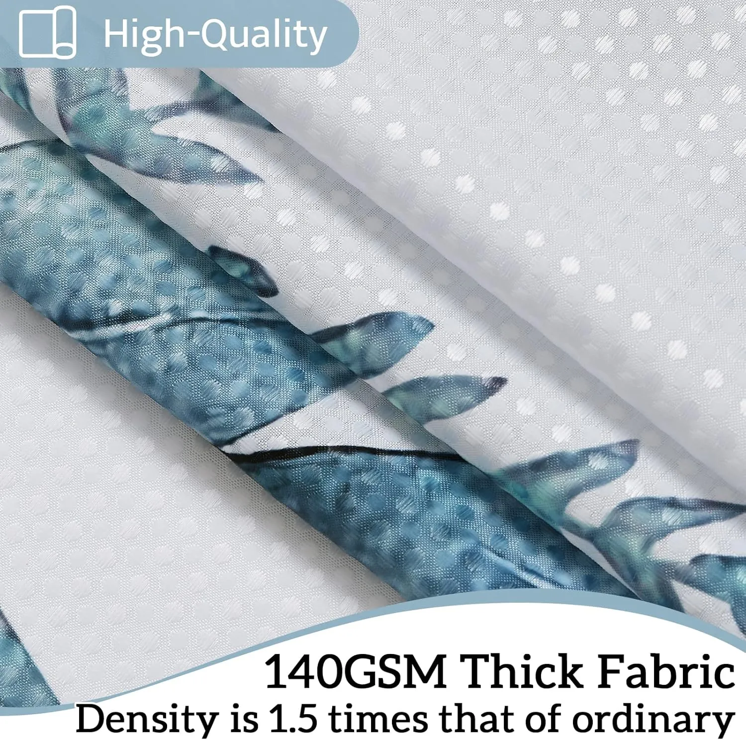 Light Blue Eucalyptus Shower Curtain for Bathroom Dusty Blue Nature Botanical Shower Curtain Set Waffle Floral Leaf Bath Decor Spring Natural Leaves Bath Curtains Greyish Bathroom Set 72x72