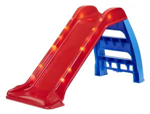 Light up First Slide Indoor Outdoor Playground Slide, Folding Easy Storage, Red, Blue, Kids Toddlers Boys Girls, 18 Months to 6 Years