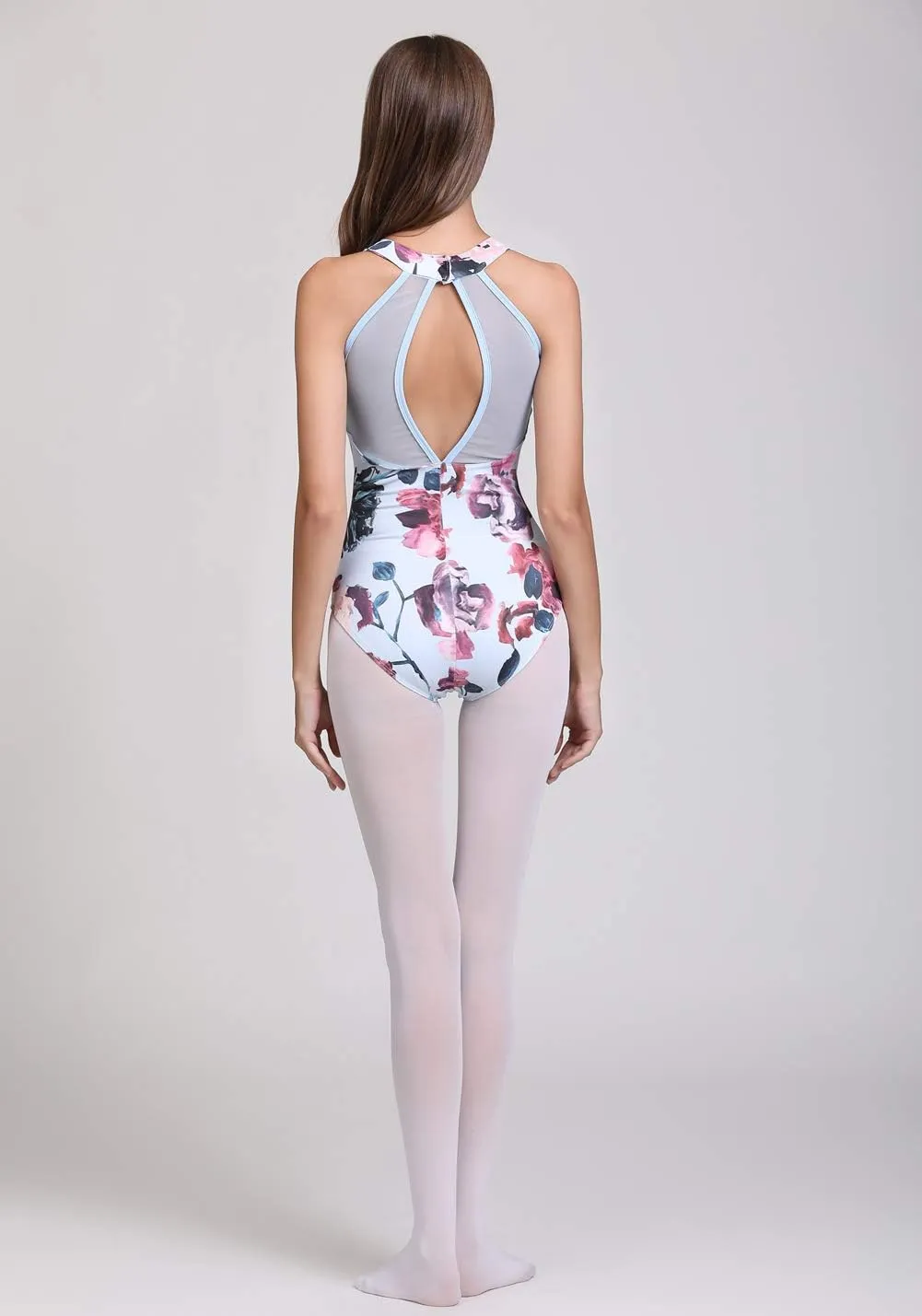 Limiles Women's Halter Neck Bodysuit Keyhole Back Gymnastic Ballet Dance Leotard Tops Dancewear Costumes
