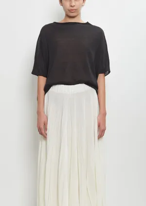 Linen Cashmere Easy T-Shirt Knitwear — Black