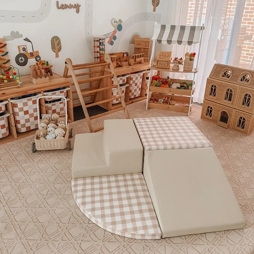 Littles Foam Climber | Gingham | Sand
