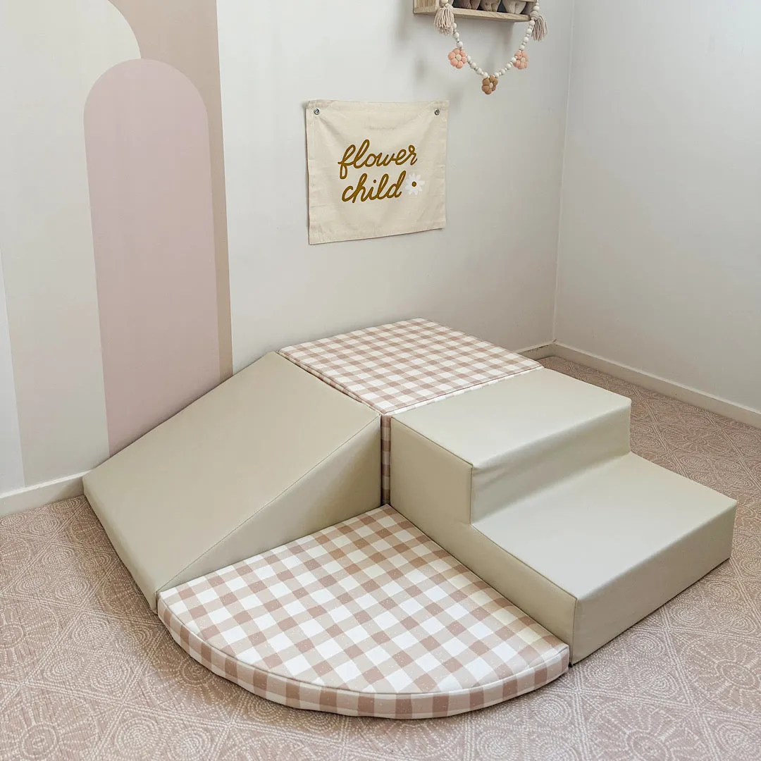 Littles Foam Climber | Gingham | Sand