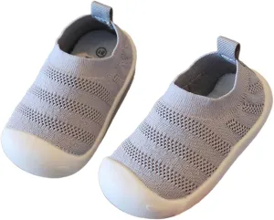 LLTMALL Baby First Walkers Shoes – Elastic Mesh Slip-On Sock Sneakers with Non-Slip Sole, Breathable Soft Sole for Infants Learning to Walk