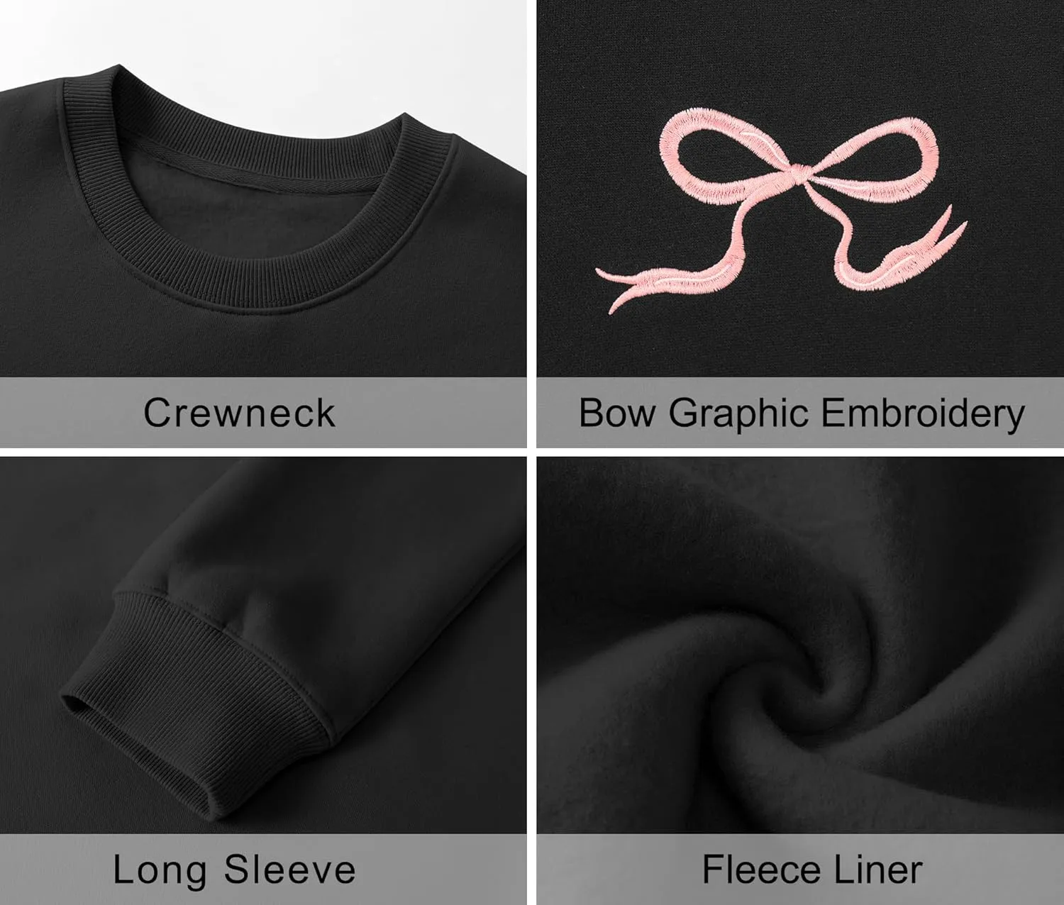 LOMON Oversized Sweatshirt for Women Crewneck Long Sleeve Casual Fleece Tops Graphic Hoodies Pullover Sweater