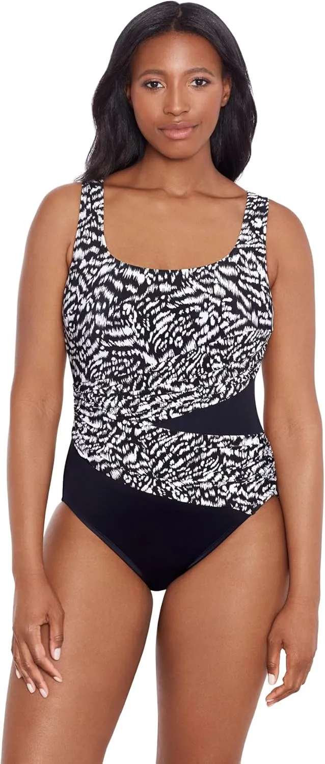 Longitude Women's Swimwear Wrap Sash Tank Soft Cup One Piece Swimsuit