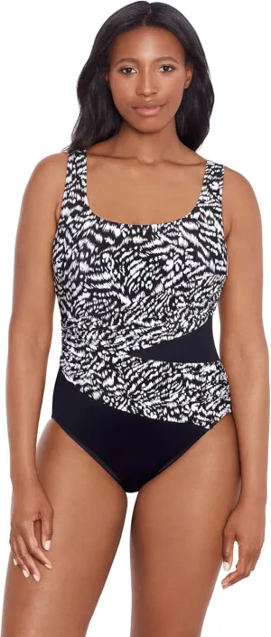 Longitude Women's Swimwear Wrap Sash Tank Soft Cup One Piece Swimsuit