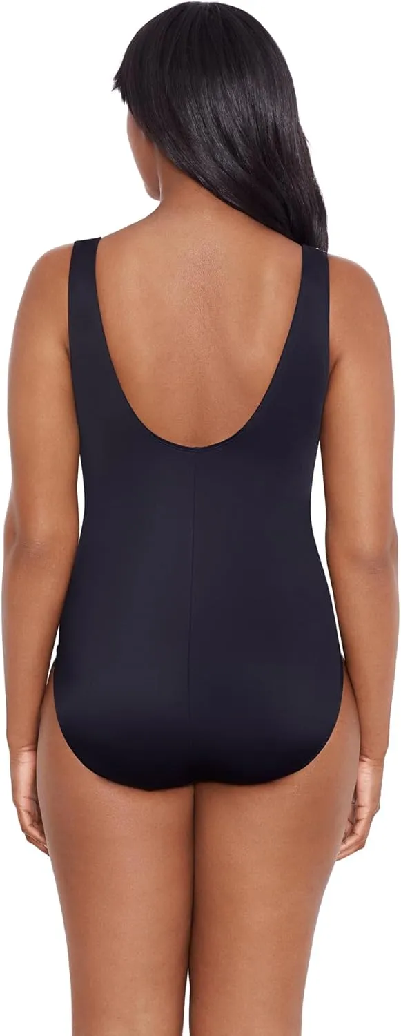 Longitude Women's Swimwear Wrap Sash Tank Soft Cup One Piece Swimsuit