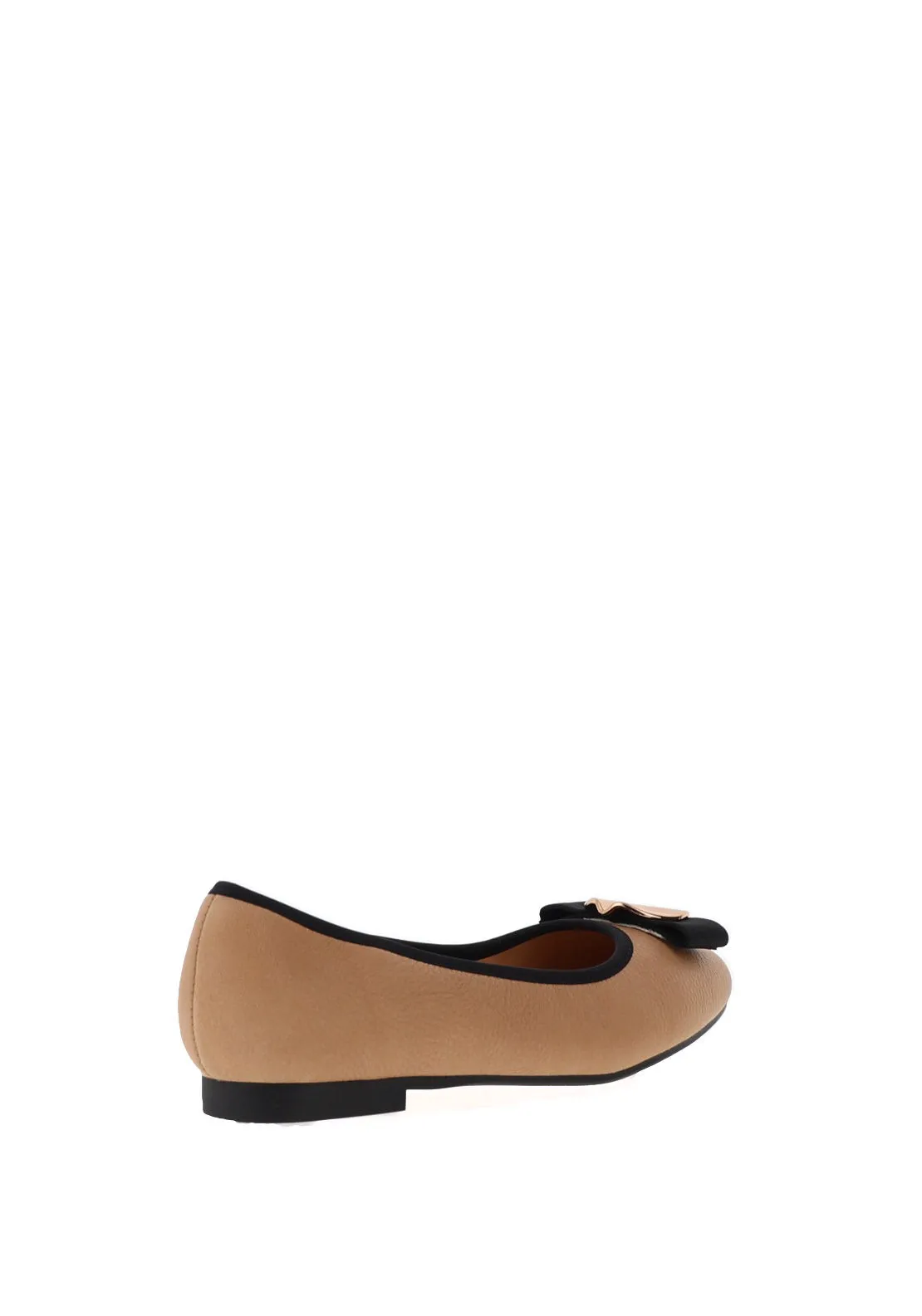 Loretta Vitale Leather Flat Ballet Pumps, Tan