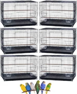 Lot of 6 Aviary Breeding Bird Finch Parakeet Finch Flight Breeder Cage 24" x 16" x 16"H (Black, 24" x 16" x 16"H)