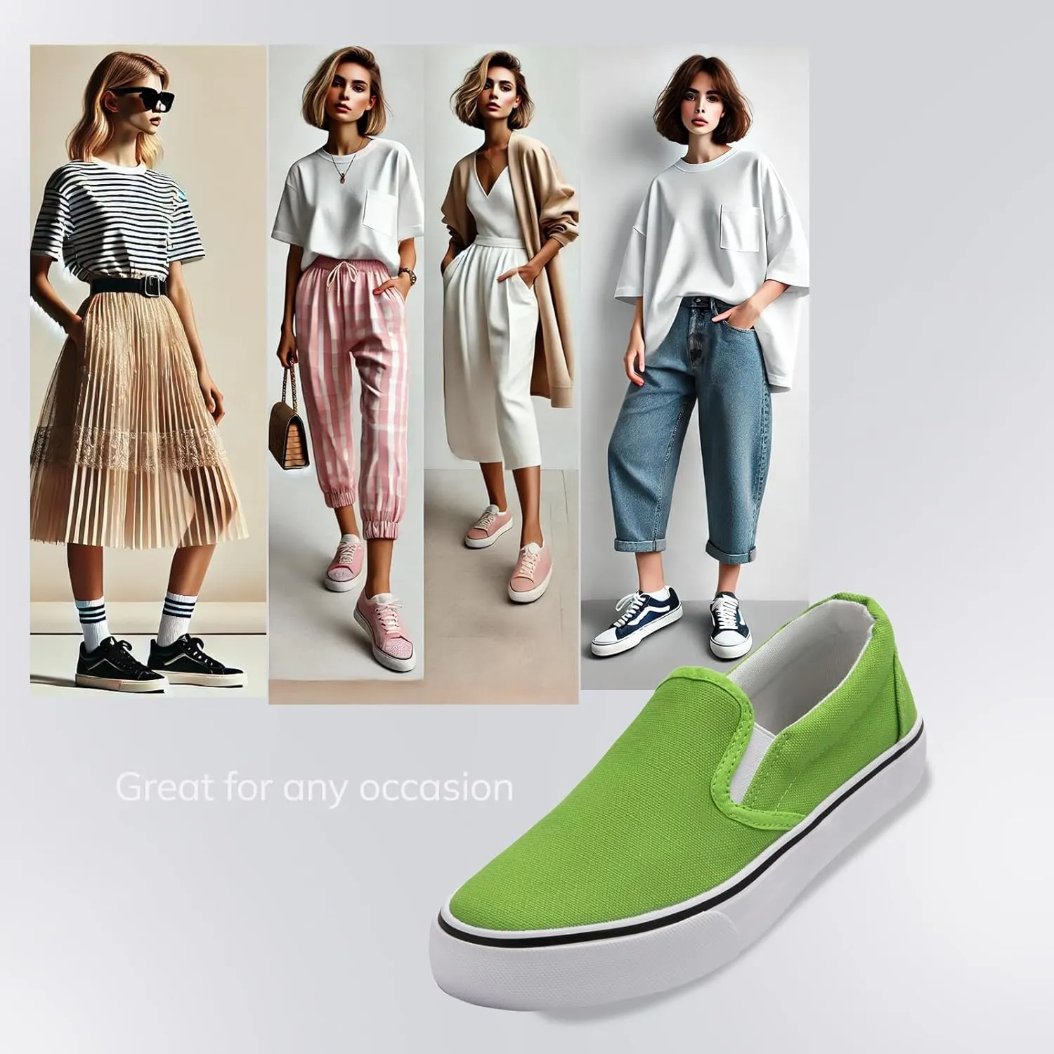 Low-Top Slip Ons Women's Fashion Sneakers Casual Canvas Sneakers for Women Comfortable Flats Breathable Padded Insole Slip on Sneakers Women Low Slip on Shoes