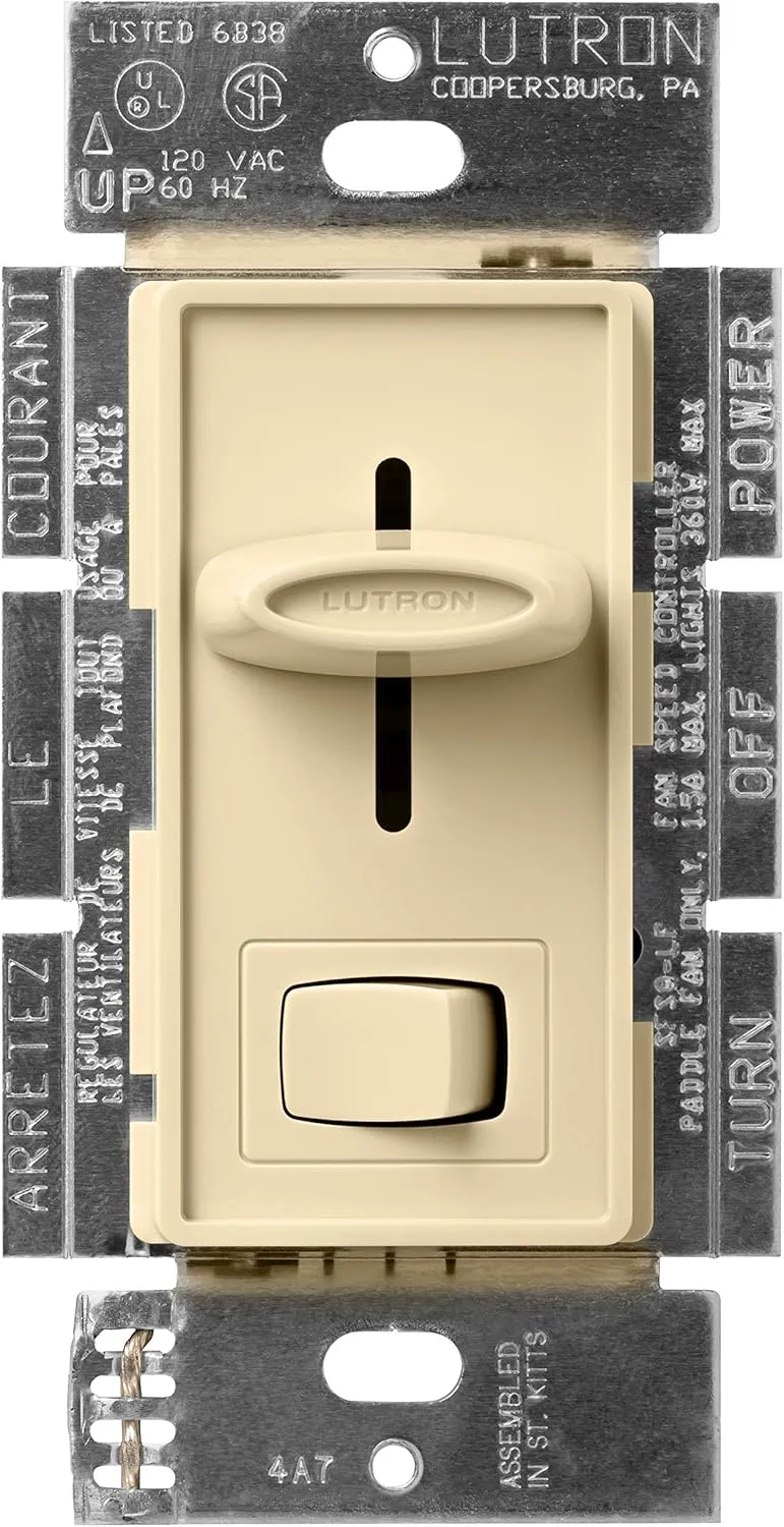 Lutron SFSQ-LF-IV Slide Fan Speed and Light Control, Ivory