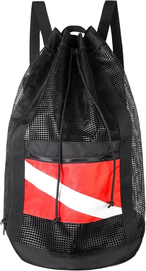 Luwint Extra Large Mesh Dive Bag, Oversized Scuba Gear Backpack Snorkel Duffle for Snorkeling Diving Beach Travel Accessories