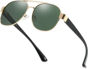 LVIOE Aviator Polarized Sunglasses for Men Women Trendy Classic Retro Shades with UV400 Protection for Driving Fishing LS1204