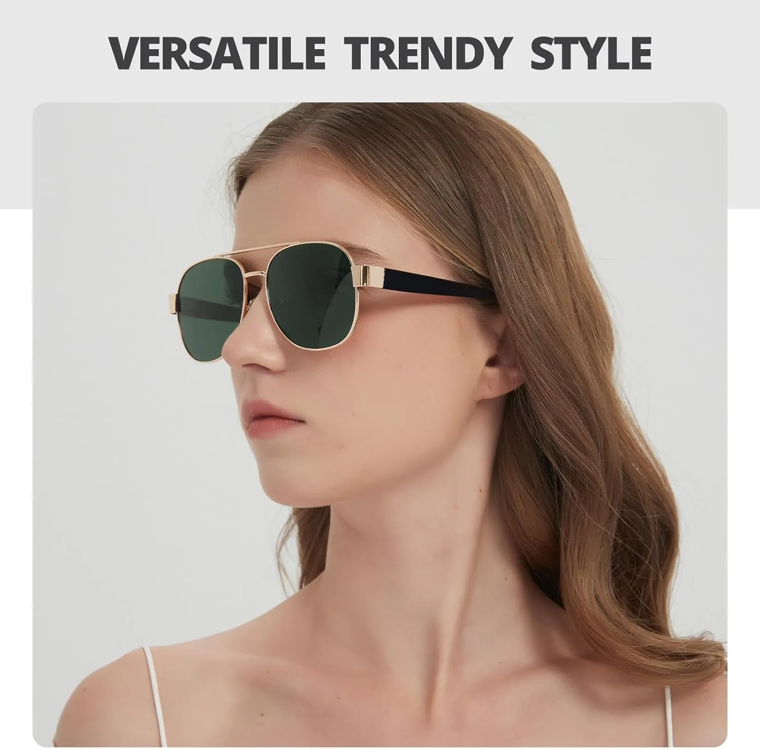 LVIOE Aviator Polarized Sunglasses for Men Women Trendy Classic Retro Shades with UV400 Protection for Driving Fishing LS1204