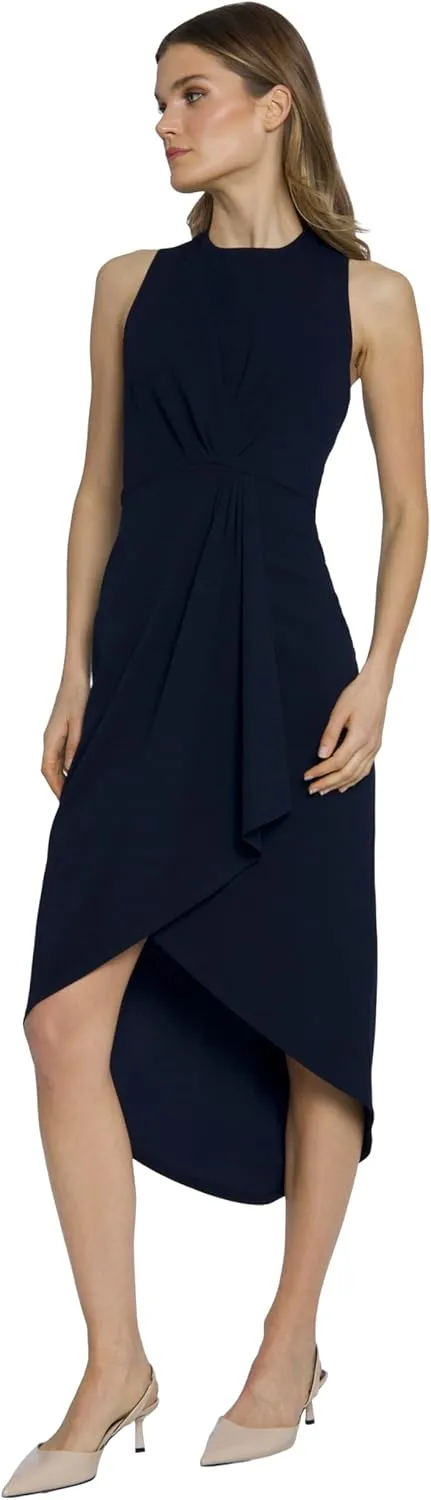 Maggy London Sleeveless Jewel Neck Asymmetrical Midi for Wedding Guest | Cocktail Dress for Women