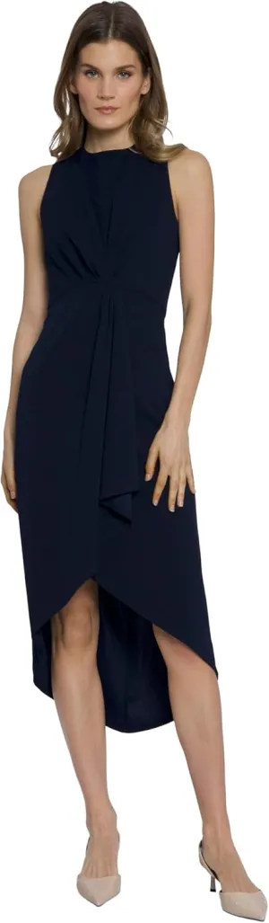Maggy London Sleeveless Jewel Neck Asymmetrical Midi for Wedding Guest | Cocktail Dress for Women