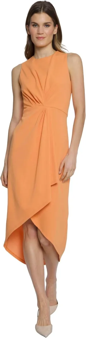 Maggy London Sleeveless Jewel Neck Asymmetrical Midi for Wedding Guest | Cocktail Dress for Women