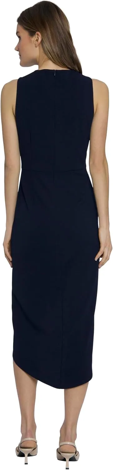 Maggy London Sleeveless Jewel Neck Asymmetrical Midi for Wedding Guest | Cocktail Dress for Women