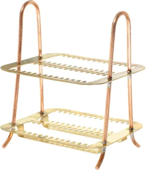 MAGICLULU Dyeing Rack Microscope Slide Laboratory Accessories Storage Specimens Holder Golden Copper