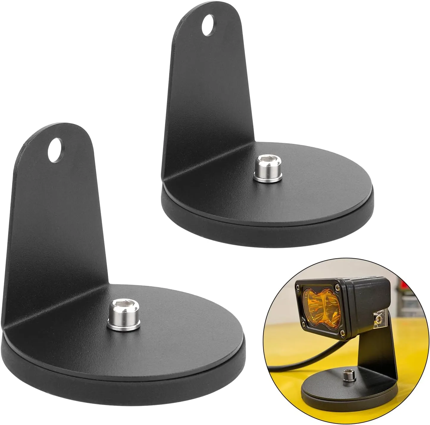 Magnetic Light Bar Mount, Powerful Magnetic Base LED Light Bar Mounting Brackets for Offroad Driving Lighting（2PCS）