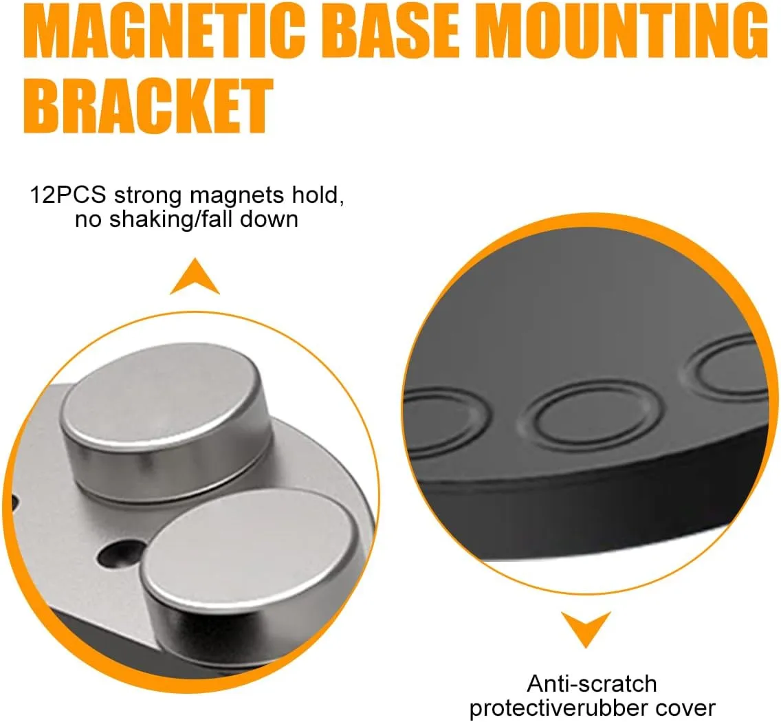 Magnetic Light Bar Mount, Powerful Magnetic Base LED Light Bar Mounting Brackets for Offroad Driving Lighting（2PCS）
