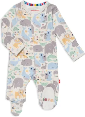 Magnetic Me 100% Organic Cotton Magnetic Baby Footie Pajamas | Super Soft Organic Cotton Fabric | Available in PRE - 24M