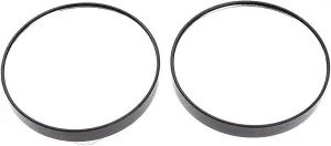 Makeup Mirror 2Pcs Fogless No Distortion Shower Shaving Wall Mounted Makeup Mirror with 2X Strong Locking Suction-Cups for Travel (Color : Black)