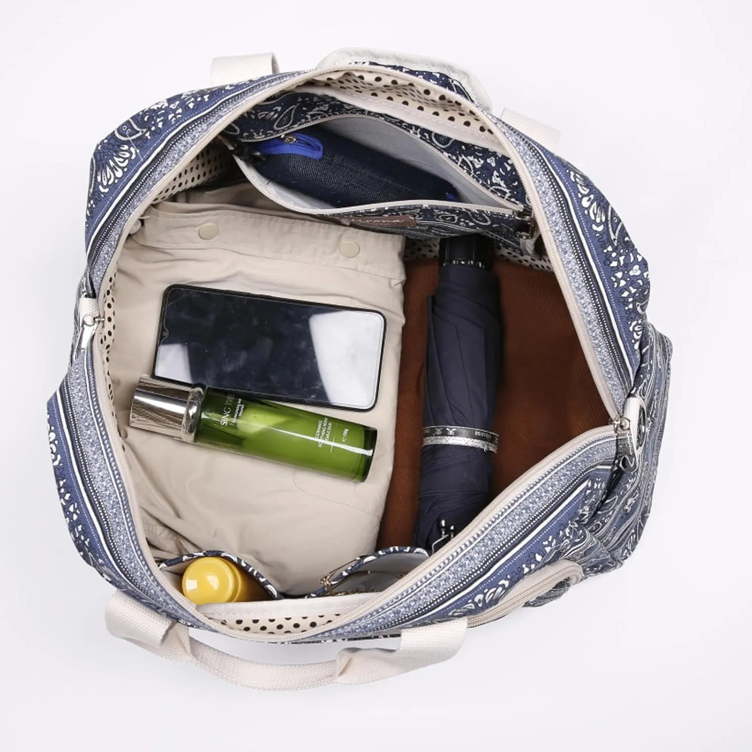Malirona Canvas Overnight Bag Women Weekender Bag Carry On Travel Duffel Bag Floral